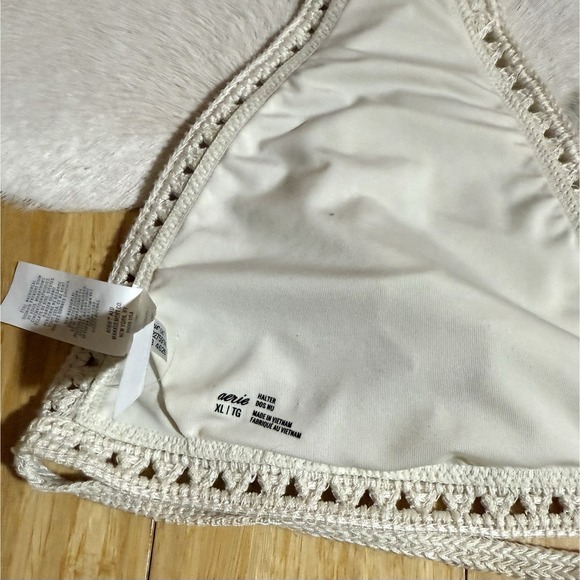 Aerie‎ Multicolor Striped Crochet Halter Swimwear Swim Bikini Top Sz XL - Picture 7 of 7